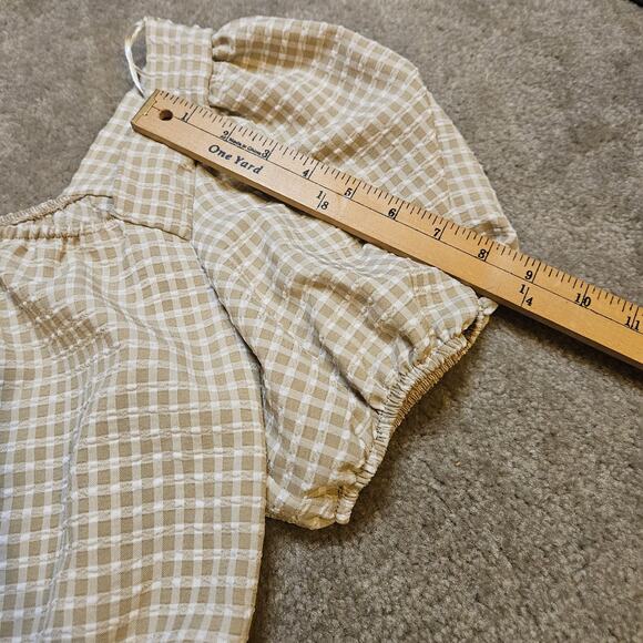 Sienna Sky Small S Checkered Light Tan White Checkered Scoop Oversized NEW NWT - Picture 8 of 10